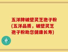 五洋牌破壁灵芝孢子粉(五洋品质，破壁灵芝孢子粉助您健康长寿)