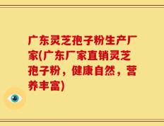 广东灵芝孢子粉生产厂家(广东厂家直销灵芝孢子粉，健康自然，营养丰富)