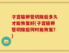 子宫输卵管切除后多久才能恢复好(子宫输卵管切除后何时能恢复？)
