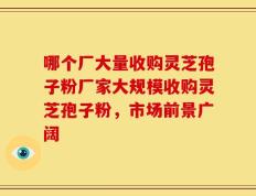 哪个厂大量收购灵芝孢子粉厂家大规模收购灵芝孢子粉，市场前景广阔