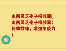 山西灵芝孢子粉胶囊(山西灵芝孢子粉胶囊：补脾益肺，增强免疫力)