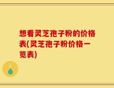 想看灵芝孢子粉的价格表(灵芝孢子粉价格一览表)