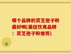 哪个品牌的灵芝孢子粉最好喝(最佳饮用品牌：灵芝孢子粉推荐)