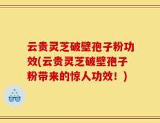 云贵灵芝破壁孢子粉功效(云贵灵芝破壁孢子粉带来的惊人功效！)