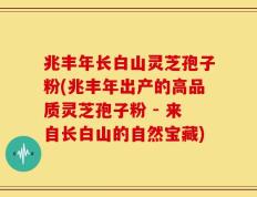 兆丰年长白山灵芝孢子粉(兆丰年出产的高品质灵芝孢子粉 - 来自长白山的自然宝藏)