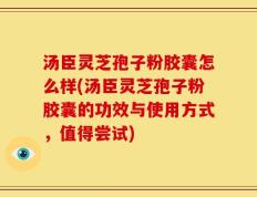 汤臣灵芝孢子粉胶囊怎么样(汤臣灵芝孢子粉胶囊的功效与使用方式，值得尝试)