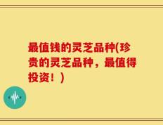 最值钱的灵芝品种(珍贵的灵芝品种，最值得投资！)