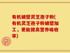 有机破壁灵芝孢子粉(有机灵芝孢子粉破壁加工，更能提高营养吸收率)