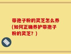 带孢子粉的灵芝怎么养(如何正确养护带孢子粉的灵芝？)