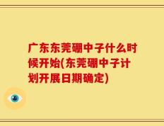 广东东莞硼中子什么时候开始(东莞硼中子计划开展日期确定)