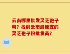 云南哪里批发灵芝孢子粉？找到云南最便宜的灵芝孢子粉批发商？