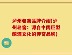 泸州老窖品牌介绍(泸州老窖：源自中国巨型酿酒文化的传奇品牌)