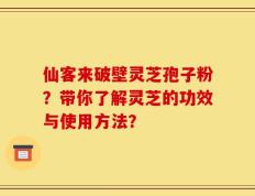 仙客来破壁灵芝孢子粉？带你了解灵芝的功效与使用方法？