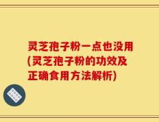 灵芝孢子粉一点也没用(灵芝孢子粉的功效及正确食用方法解析)