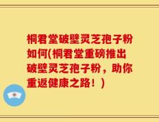 桐君堂破壁灵芝孢子粉如何(桐君堂重磅推出破壁灵芝孢子粉，助你重返健康之路！)
