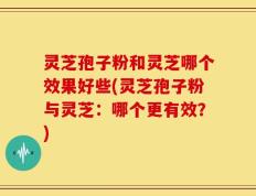 灵芝孢子粉和灵芝哪个效果好些(灵芝孢子粉与灵芝：哪个更有效？)
