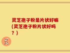 灵芝孢子粉是片状好嘛(灵芝孢子粉片状好吗？)