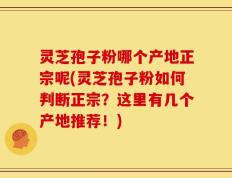 灵芝孢子粉哪个产地正宗呢(灵芝孢子粉如何判断正宗？这里有几个产地推荐！)