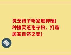 灵芝孢子粉家庭种植(种植灵芝孢子粉，打造居家自然之美)