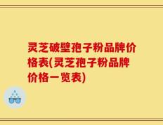 灵芝破壁孢子粉品牌价格表(灵芝孢子粉品牌价格一览表)