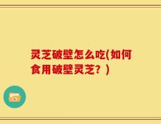 灵芝破壁怎么吃(如何食用破壁灵芝？)