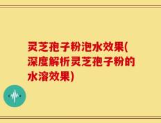 灵芝孢子粉泡水效果(深度解析灵芝孢子粉的水溶效果)