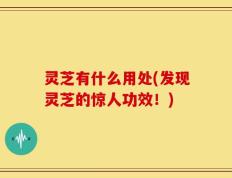 灵芝有什么用处(发现灵芝的惊人功效！)