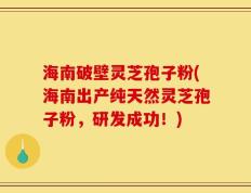 海南破壁灵芝孢子粉(海南出产纯天然灵芝孢子粉，研发成功！)