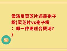 煲汤用灵芝片还是孢子粉(灵芝片vs孢子粉：哪一种更适合煲汤？)