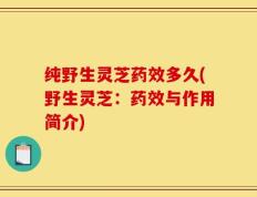纯野生灵芝药效多久(野生灵芝：药效与作用简介)