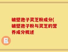 破壁孢子灵芝粉成分(破壁孢子粉与灵芝的营养成分概述
