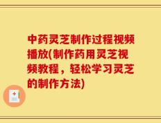 中药灵芝制作过程视频播放(制作药用灵芝视频教程，轻松学习灵芝的制作方法)