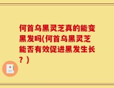 何首乌黑灵芝真的能变黑发吗(何首乌黑灵芝能否有效促进黑发生长？)