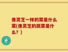 像灵芝一样的菜是什么菜(像灵芝的蔬菜是什么？)