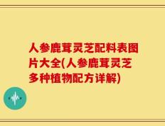 人参鹿茸灵芝配料表图片大全(人参鹿茸灵芝多种植物配方详解)