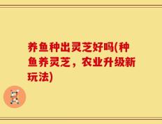 养鱼种出灵芝好吗(种鱼养灵芝，农业升级新玩法)