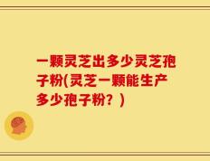 一颗灵芝出多少灵芝孢子粉(灵芝一颗能生产多少孢子粉？)
