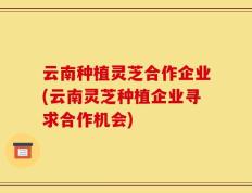 云南种植灵芝合作企业(云南灵芝种植企业寻求合作机会)