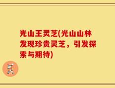 光山王灵芝(光山山林发现珍贵灵芝，引发探索与期待)