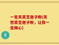 一见天灵芝孢子粉(天然灵芝孢子粉，让你一见倾心)
