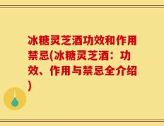 冰糖灵芝酒功效和作用禁忌(冰糖灵芝酒：功效、作用与禁忌全介绍)