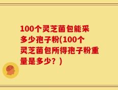 100个灵芝菌包能采多少孢子粉(100个灵芝菌包所得孢子粉重量是多少？)