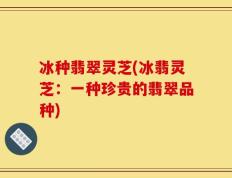 冰种翡翠灵芝(冰翡灵芝：一种珍贵的翡翠品种)