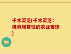 千术灵芝(千术灵芝：极具观赏性的农业奇迹)