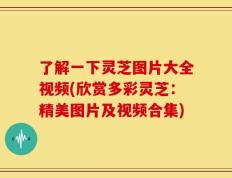 了解一下灵芝图片大全视频(欣赏多彩灵芝：精美图片及视频合集)