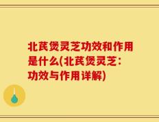 北芪煲灵芝功效和作用是什么(北芪煲灵芝：功效与作用详解)