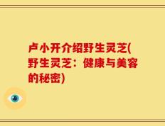 卢小开介绍野生灵芝(野生灵芝：健康与美容的秘密)
