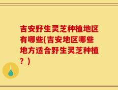 吉安野生灵芝种植地区有哪些(吉安地区哪些地方适合野生灵芝种植？)