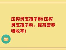 压榨灵芝孢子粉(压榨灵芝孢子粉，提高营养吸收率)