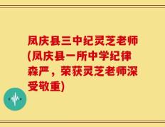 凤庆县三中纪灵芝老师(凤庆县一所中学纪律森严，荣获灵芝老师深受敬重)